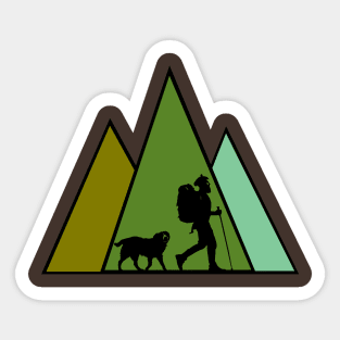 go hike with dog Sticker